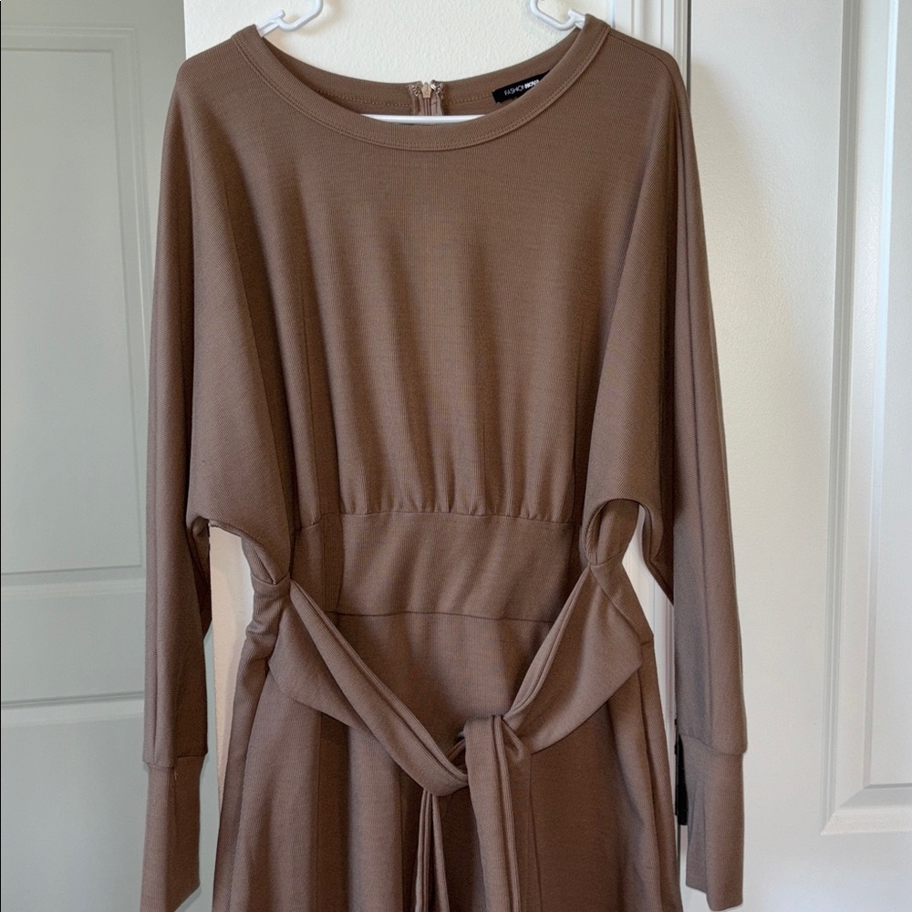 Fashion Nova Long Sleeve Dress with Tie Waist